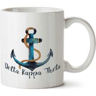 Art Hediye Delta Kappa Theta İki Tarafı Baskılı Beyaz Kupa