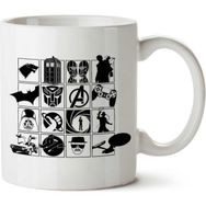 Art Hediye Doctor Who and Awesome Black İki Tarafı Baskılı Kupa
