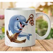 Art Hediye Dolphin-Png İki Tarafı Baskılı Kupa Bardak