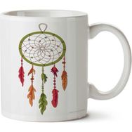 Art Hediye Dreamcatcher Düş Kapanı İki Tarafı Baskılı Beyaz Kupa
