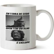 Art Hediye Em Terra De Cego Camiseta Branca İki Tarafı Baskılı Kupa