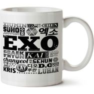 Art Hediye Exo Font Collage İki Tarafı Baskılı Kupa Bardak