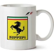 Art Hediye Ferrari F1 İki Tarafı Baskılı Beyaz Kupa