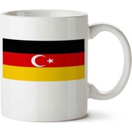 Art Hediye Flag Of German Turks Almanya Türkiye Bayrağı İki Tarafı Baskılı Kupa Bardak