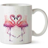 Art Hediye Flamingo Aşk Seramik Kupa Bardak
