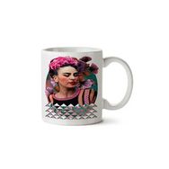 Art Hediye Flower Frida İki Tarafı Baskılı Beyaz Kupa