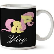 Art Hediye Fluttershy Yay.png Iki Tarafı Baskılı Kupa Bardak