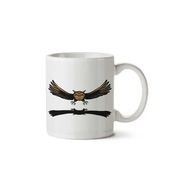 Art Hediye Fly Owl Spread Hunt İki Tarafı Baskılı Beyaz Kupa