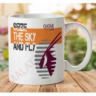 Art Hediye Fly Qatar İki Tarafı Baskılı Kupa Bardak