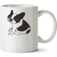 Art Hediye Fransız Bulldog İki Tarafı Baskılı Beyaz Kupa