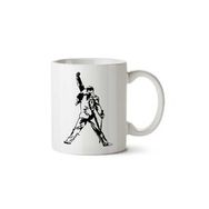 Art Hediye Freddie Mercury Siyah İki Tarafı Baskılı Kupa Bardak