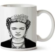 Art Hediye Frida Kahlo Kara Kalem İki Tarafı Baskılı Kupa Bardak