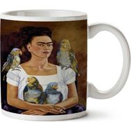 Art Hediye Frida Kahlo Papağanlar iki Tarafı Baskılı Kupa Bardak