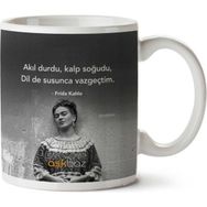 Art Hediye Frida Kahlo Susunca Vazgeçtim iki Tarafı Baskılı Kupa Bardak
