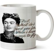 Art Hediye Frida Kahlo Yazı İki Tarafı Baskılı Kupa Bardak