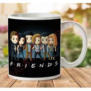 Art Hediye Friends Siyah Mockup iki Tarafı Baskılı Kupa Bardak