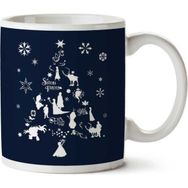 Art Hediye Frozen Christmas Tree Silhouette Iki Tarafı Baskılı Kupa Bardak