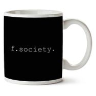Art Hediye Fsociety Logo Mr Robot Iki Tarafı Baskılı Kupa Bardak