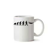 Art Hediye Funny Skydiving Evolution of Man İki Tarafı Baskılı Beyaz Kupa