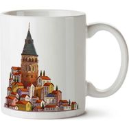 Art Hediye Galata Kulesi Istanbul Galata İki Tarafı Baskılı Beyaz Kupa