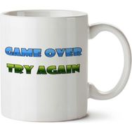 Art Hediye Game Over Try Again İki Tarafı Baskılı Kupa