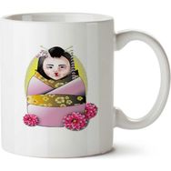 Art Hediye Geisha Matrioska İki Tarafı Baskılı Kupa