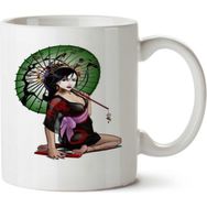Art Hediye Geyşa Şemsiye İki Tarafı Baskılı Kupa