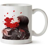 Art Hediye Girl Rose Tarafı Baskılı Kupa