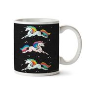 Art Hediye Gökkuşağı Unicorn İki Tarafı Baskılı Kupa Bardak