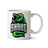 Art Hediye Green Snake Yeşil Yılan İki Tarafı Baskılı Kupa Bardak