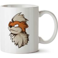Art Hediye Growlithe Portrait Pokemon İki Tarafı Baskılı Kupa Bardak