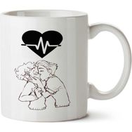 Art Hediye Heartbeat Felız Cıdade İki Tarafı Baskılı Kupa