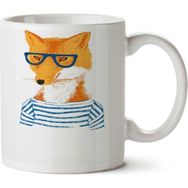 Art Hediye Hipster Fox İki Tarafı Baskılı Kupa Bardak