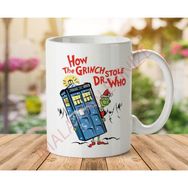 Art Hediye How-The-Grinch-Stole-Dr-Who-On-Light-Mugs Iki Tarafı Baskılı Kupa Bardak