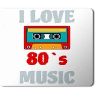 Art Hediye I Love 80S Music 80'ler Müziğini Seviyorum Baskılı 23x19 cm Mouse Pad