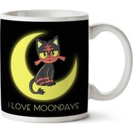 Art Hediye I Love Moondays Ay Günlerini Seviyorum İki Tarafı Baskılı Kupa Bardak