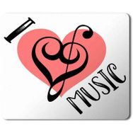 Art Hediye I Love Music 2 Baskılı 23x19 cm Mouse Pad