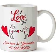 Art Hediye I Love You Sevgililer Günü Kupa Bardak