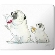 Art Hediye İçki Içen Pug Köpek Baskılı 23x19 cm Mouse Pad