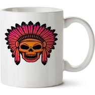 Art Hediye Indian Skull İki Tarafı Baskılı Kupa