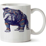 Art Hediye İngiliz Bulldog Renkli İki Tarafı Baskılı Kupa