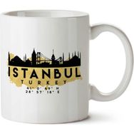 Art Hediye İstanbuk Türkiye Koordinatlar İki Tarafı Baskılı Kupa Bardak