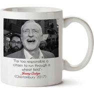 Art Hediye Jeremy Corbyn Quote Running Through Wheat Fields Black Text İki Tarafı Baskılı Kupa Bardak