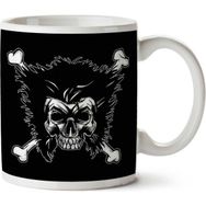 Art Hediye Jolly Logan Skull And Cross Bones Wolverine x Men İki Tarafı Baskılı Kupa Bardak