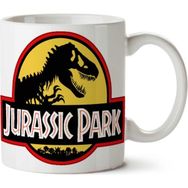 Art Hediye Jurassic Park Logo İki Tarafı Baskılı Beyaz Kupa