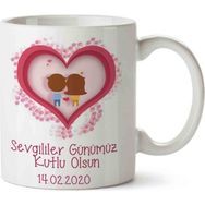 Art Hediye Kalp Içinde Aşıklar Sevgililer Günü Kupa Bardak