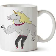 Art Hediye Kaslı Unicorn Transparent İki Tarafı Baskılı Kupa Bardak