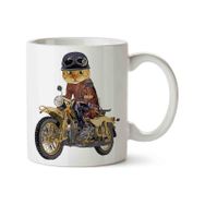 Art Hediye Kedi Motor Süren Kedi Cat İki Tarafı Baskılı Kupa Bardak