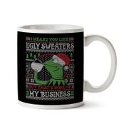 Art Hediye Kermit The Frog None Of My Business Muppets Christmas Knit 01 İki Tarafı Baskılı Kupa Bardak