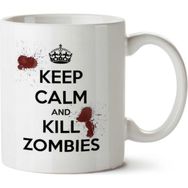 Art Hediye Kill Zombies Twd İki Tarafı Baskılı Beyaz Kupa